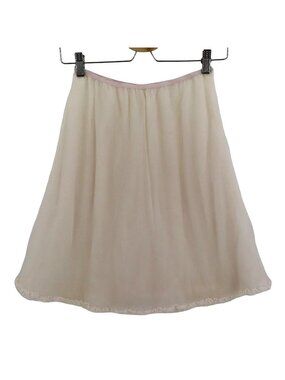 Vintage Mary Barron Womens Large Pale Pink 3 Layer Slip Skirt Swing Ruffle Hem